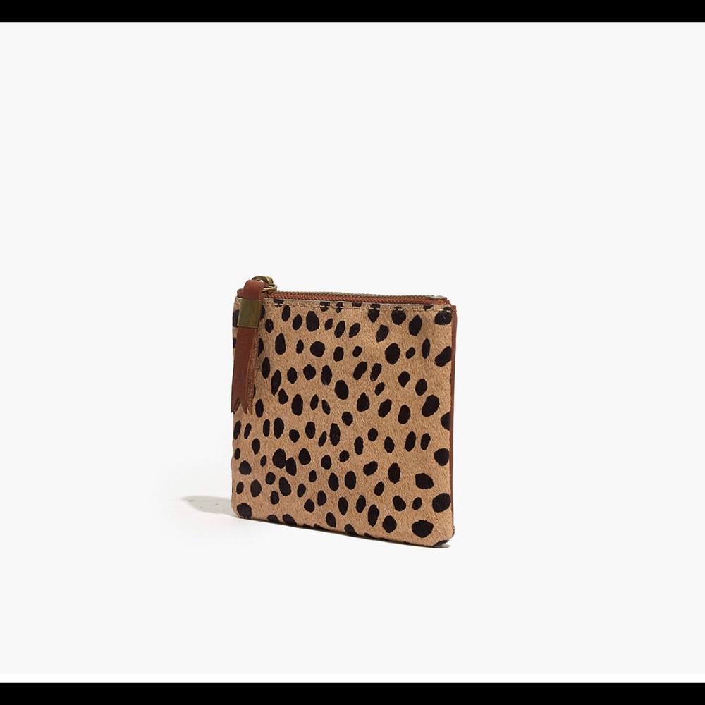!! SOLD !! Madewell "The Leather Pouch Wallet in Spotted Calf Hair"